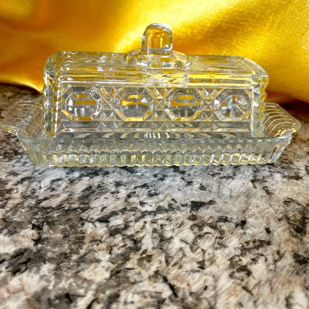 Glass butter dish